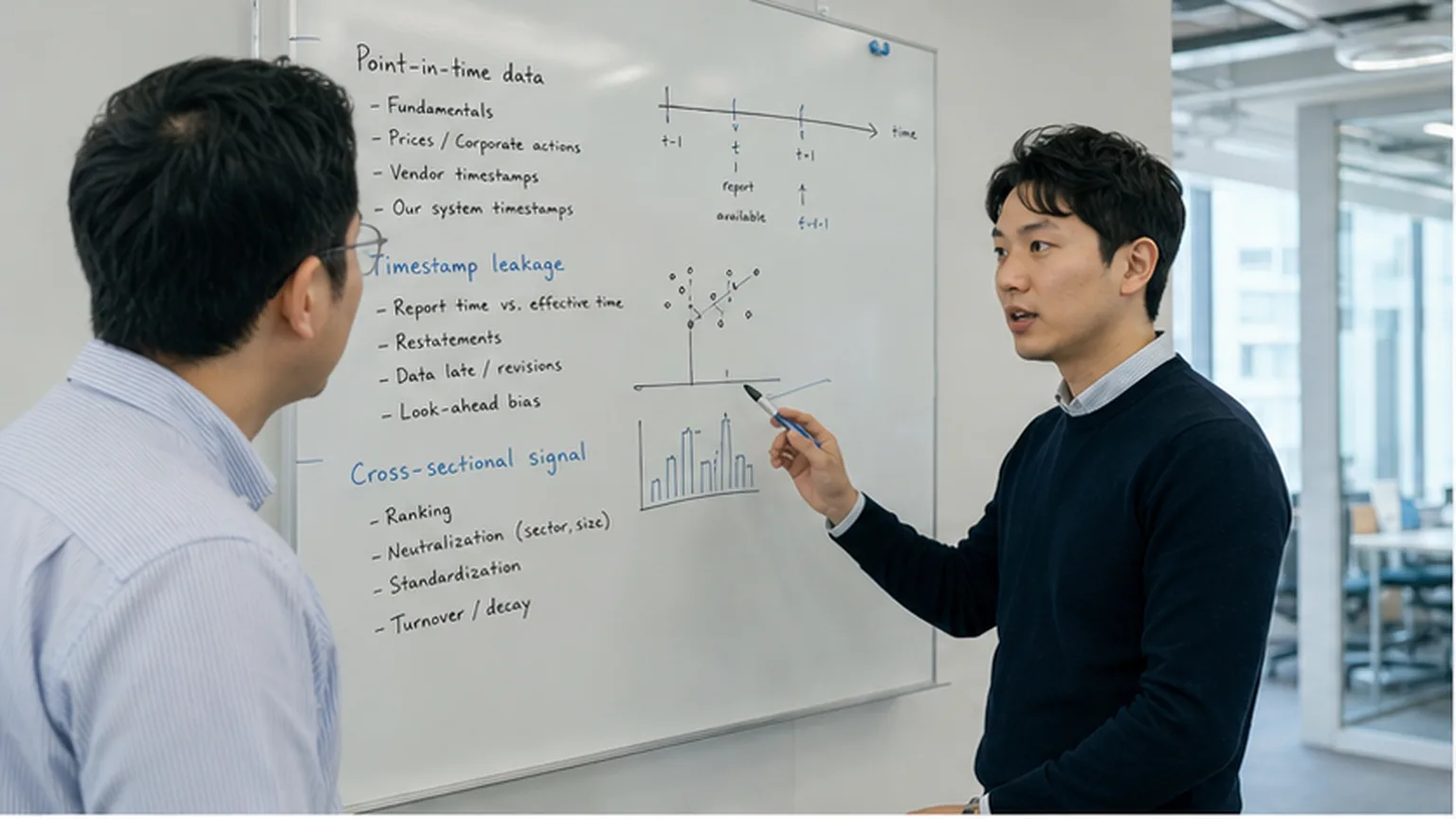 Quant candidate auditing point-in-time data and timestamp leakage
